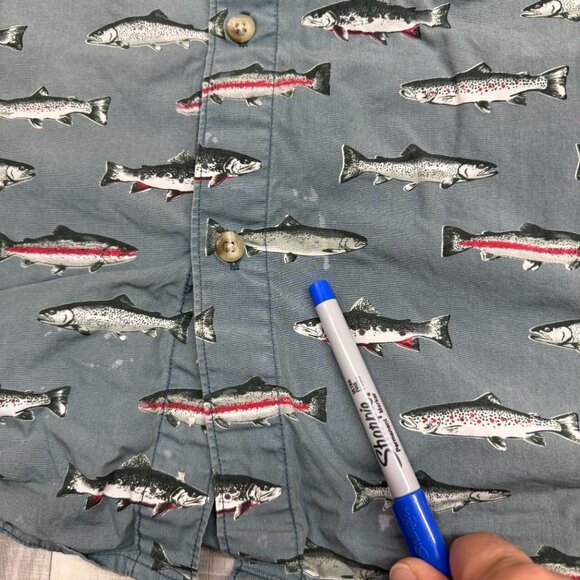 ✅ Mens XXL Columbia Short Sleeve Button-Up Shirt Lot Of 6 Fishing Designs Cotton - Picture 10 of 16